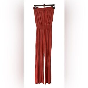 Cherry Mellow Halter Cut Out On Back Jumpsuit Small